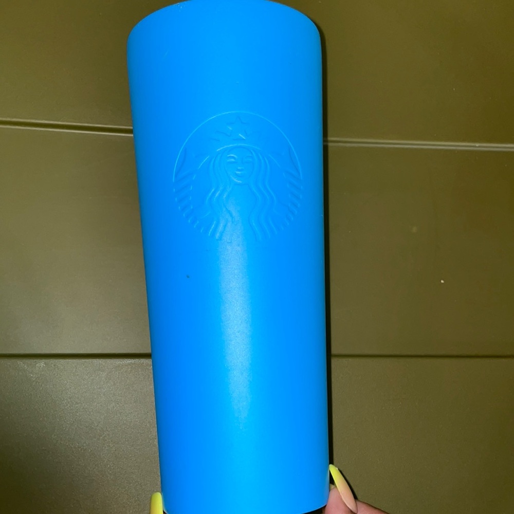 Authentic Starbucks blue hot/cold tumbler cup